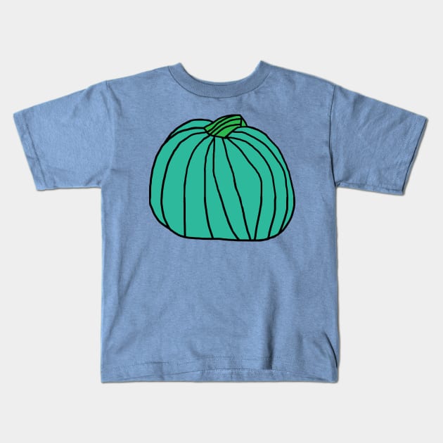 Big Cyan Pumpkin Kids T-Shirt by ellenhenryart